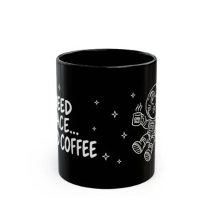 Taza negra de gato astronauta · 11 oz | Chibi Tales