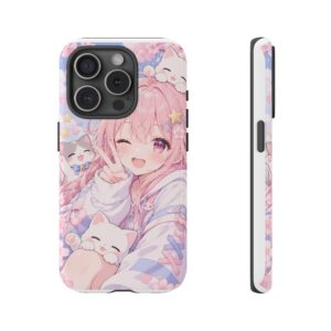Funda para iPhone · Anime rosa y gatitos | Chibi Tales